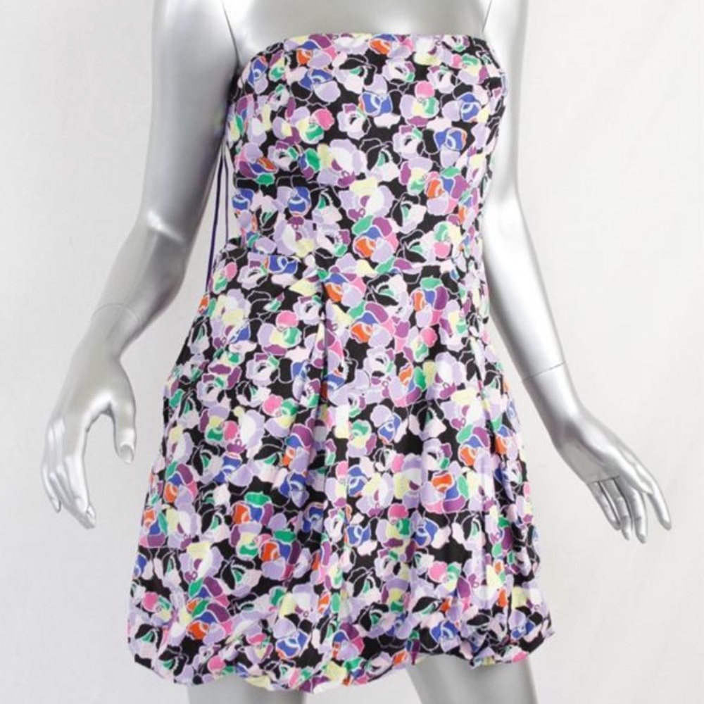 Armani Exchange Multicolor Strapless Mini Bubble Dress
